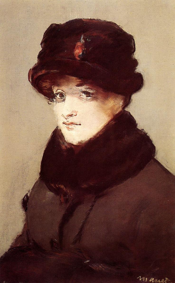 Méry Laurent met Otterhoed door Édouard Manet