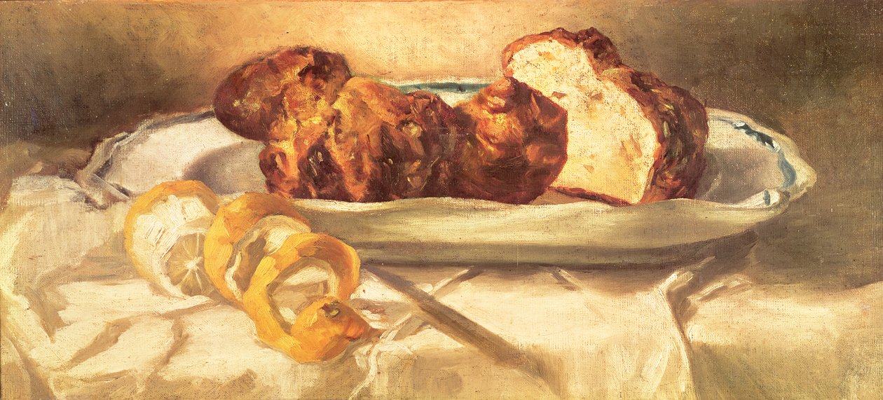 Stilleven met Brioches en Citroen, 1873 door Édouard Manet