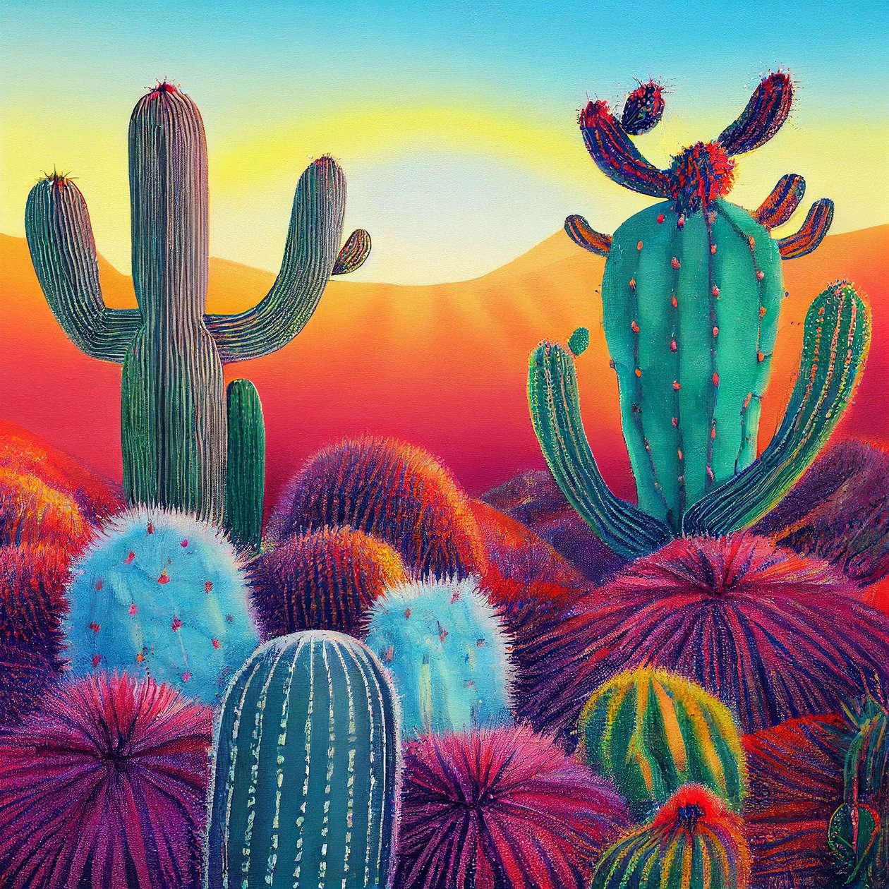 Zonsondergang op Cactusplateaus door F. Abderrahim
