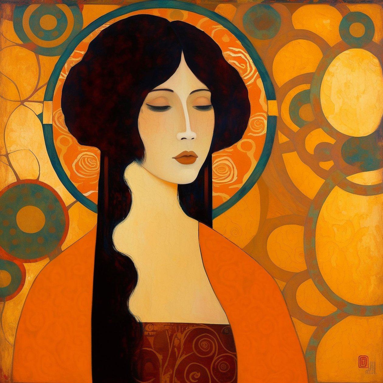Abstract portret van een mooie aantrekkelijke Aziatische vrouw door F. Abderrahim