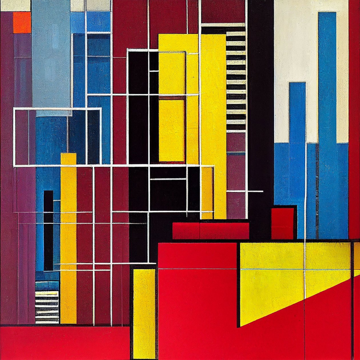 Boston stadsgezicht, Abstract kleurrijk canvas door F. Abderrahim