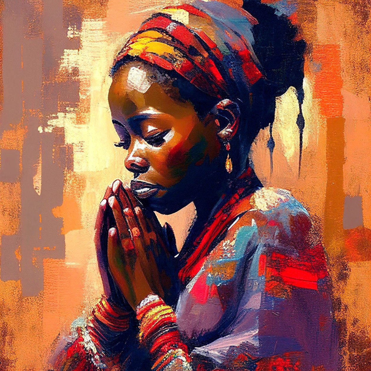 Afrikaans Meisje in Meditatie door F. Abderrahim