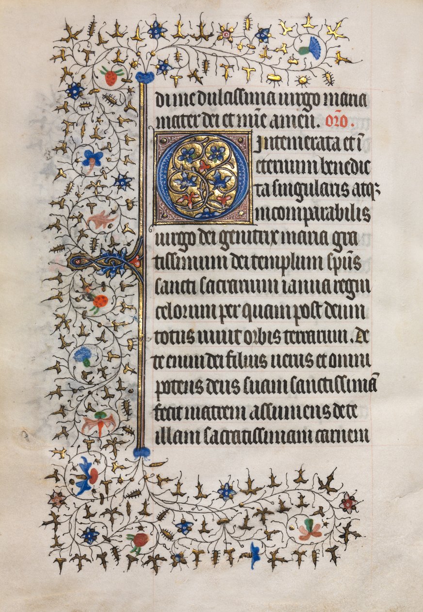 Getijdenboek (Gebruik van Parijs): Gedecoreerde Initiaal door follower of Boucicaut Master