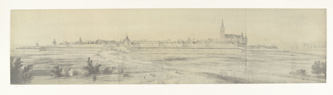 Gezicht op Elburg, 1672 door frères Moreau