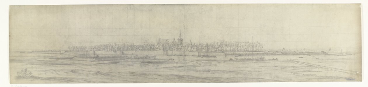 Gezicht op Grave, 1672 door frères Moreau