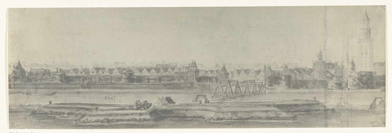 Gezicht op Kampen, 1672 (series title) door frères Moreau
