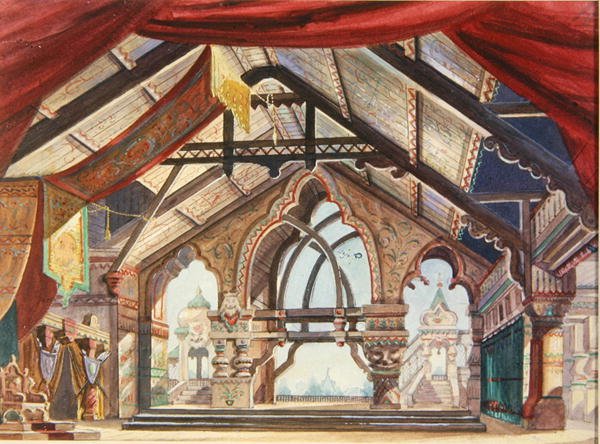 Decorontwerp voor Rimsky-Korsakovs Sneeuwmeisje door karl Fyodorovich Valz