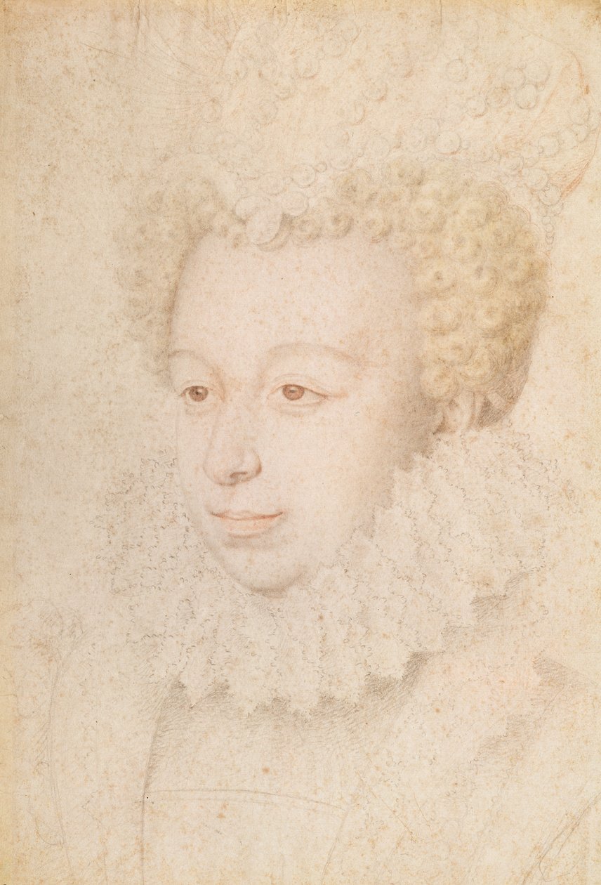Portret van een vrouw door Daniel Dumonstier or Dumoustier