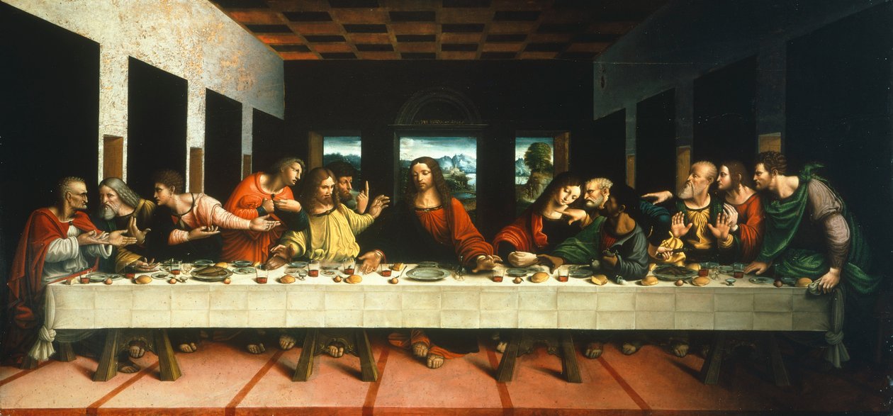 Kopie van Laatste Avondmaal door Leonardo da Vinci, door Cesare Magni (eerste helft van de 16e eeuw) door or Magno Cesare Magni