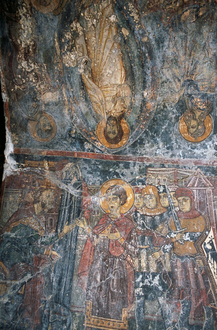 Scènes uit het leven van Jezus, geschilderd gewelf door Pagomenos in Kerk van Agios Georgios, Anidri, Kreta, Griekenland door Theodore Charles Ange Coquelin