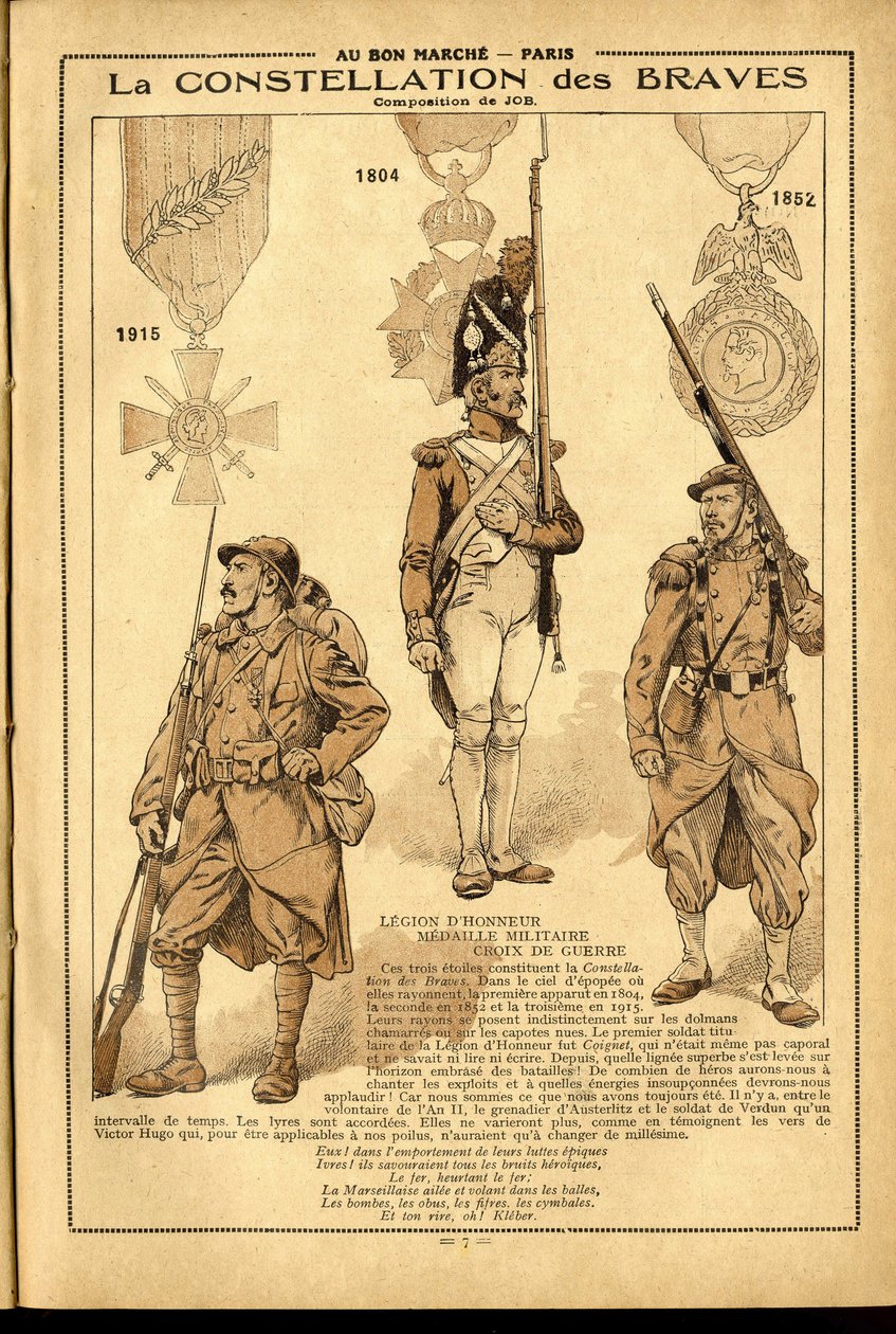 Dagboek van Bon Marche 1917 - Illustratie van Job door pseudonym for Onfray de Breville Jacques Job
