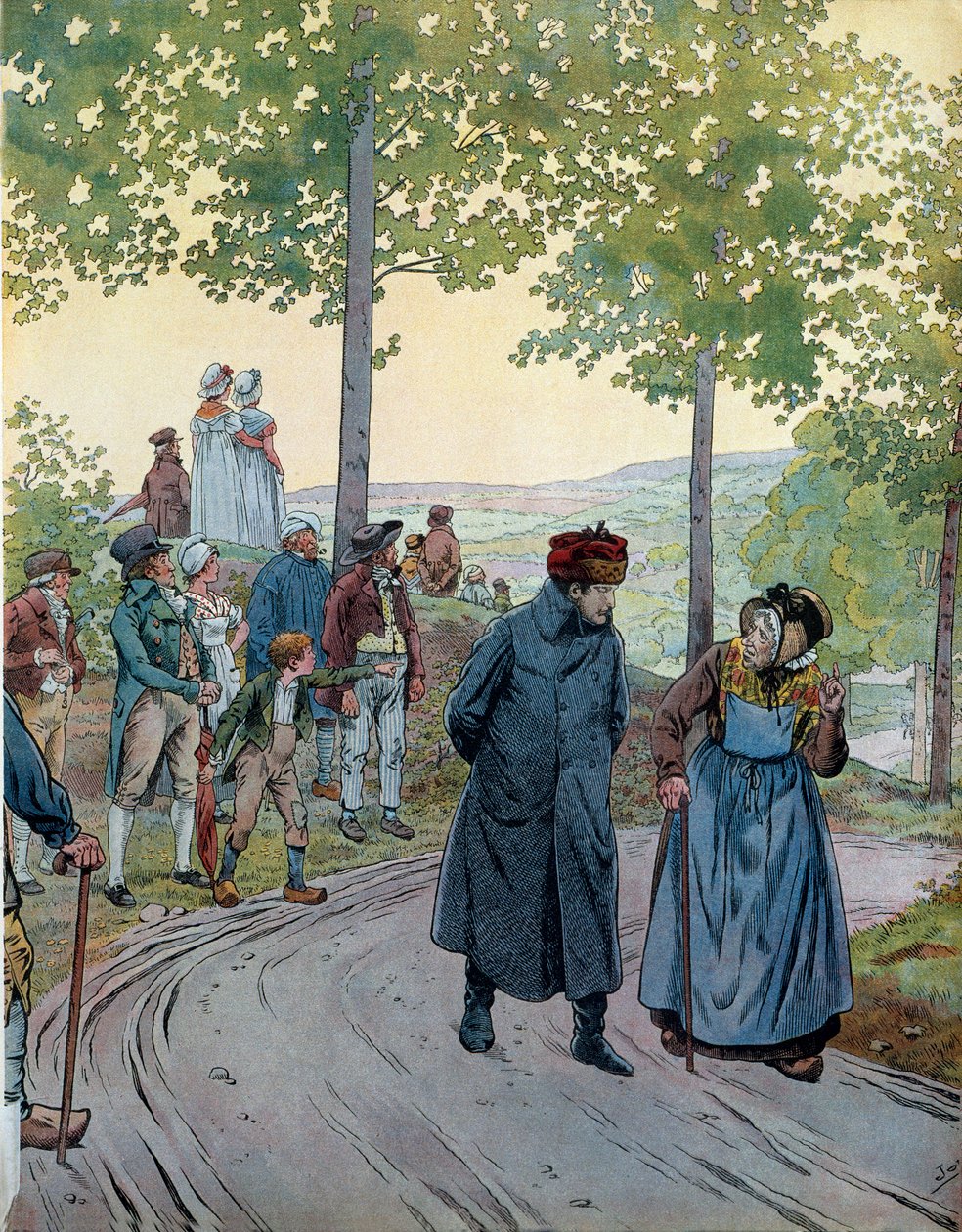 In Tarare, keizer Napoleon I Bonaparte (1769-1821) praat met een oude man die de keizer niet herkende, in deze burgerkleding met een reizigershoed, hem gevraagd wat er te winnen was met de verandering tussen Capet en Napoleon, antwoordde de laatste hem door pseudonym for Onfray de Breville Jacques Job