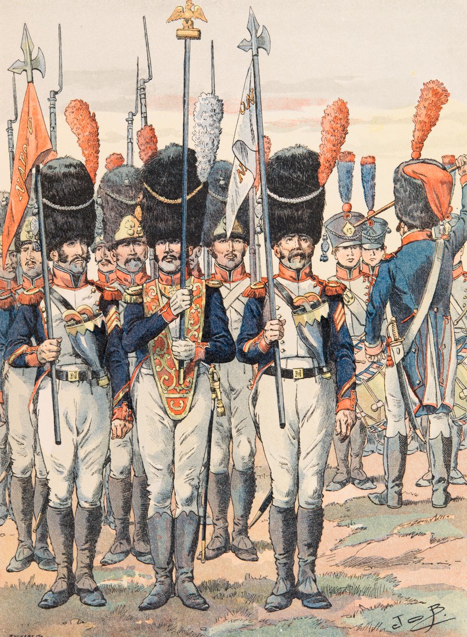 Outfit van Franse troepen in alle tijden: Porte Aigles (1812), Privécollectie door pseudonym for Onfray de Breville Jacques Job