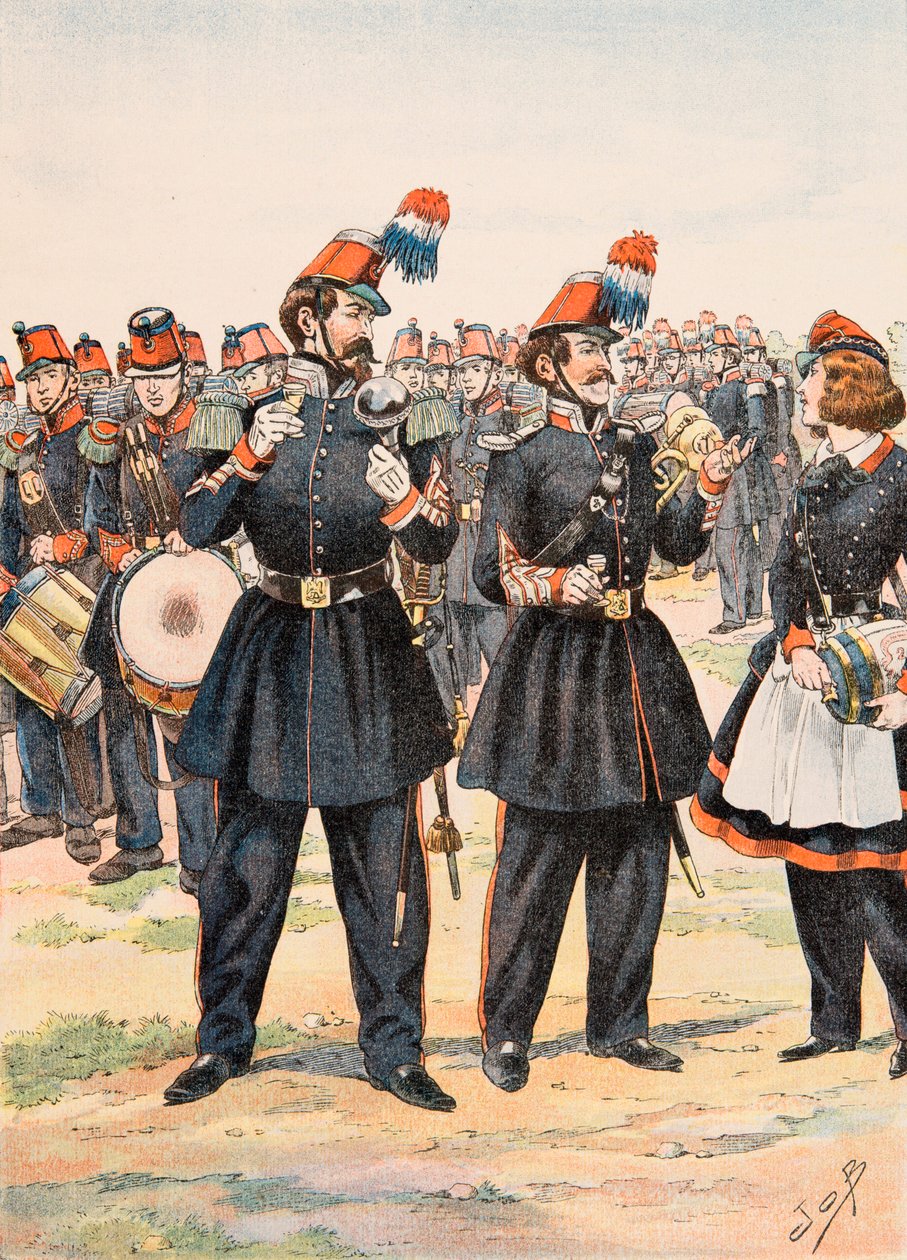 Jacques Marie Gaston Onfroy de Breville - Uniformen van de Franse troepen: Tambour Major, dirigent en cantinière van de Mobiele Garde door pseudonym for Onfray de Breville Jacques Job