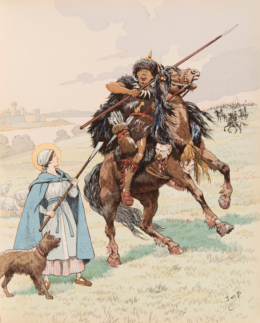 Jacques Marie Gaston Onfroy de Breville - Sint Genevieve tijdens het beleg van Parijs in 451 door pseudonym for Onfray de Breville Jacques Job