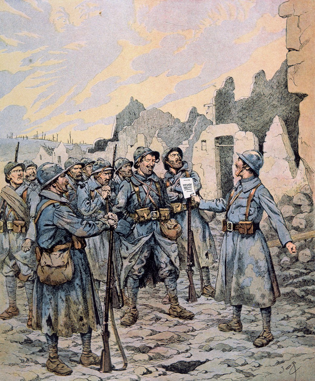 Muiterij in het Franse leger aan het Westfront, april-mei 1917 door pseudonym for Onfray de Breville Jacques Job