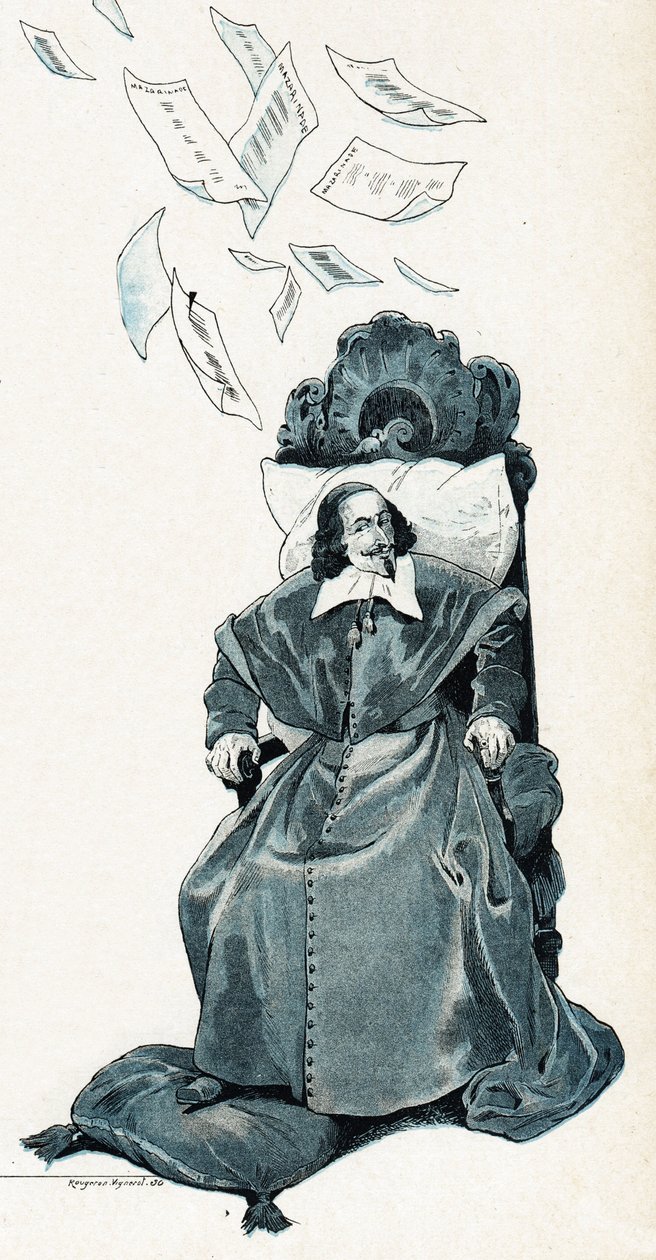Portret van Kardinaal Jules Mazarin (Giulio Raimondo Mazzarino of Mazarino). door pseudonym for Onfray de Breville Jacques Job