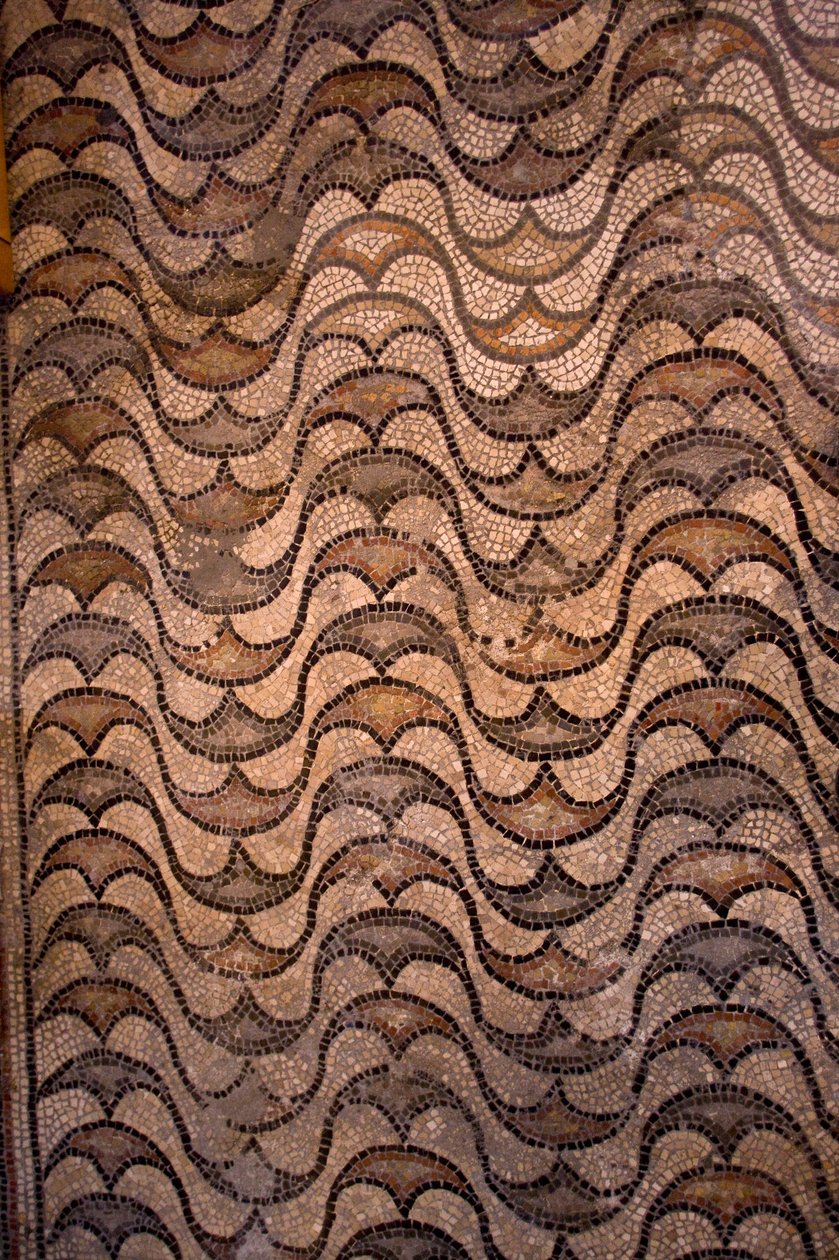 Detail van vloerdecoratie (mozaïek) door School Italian