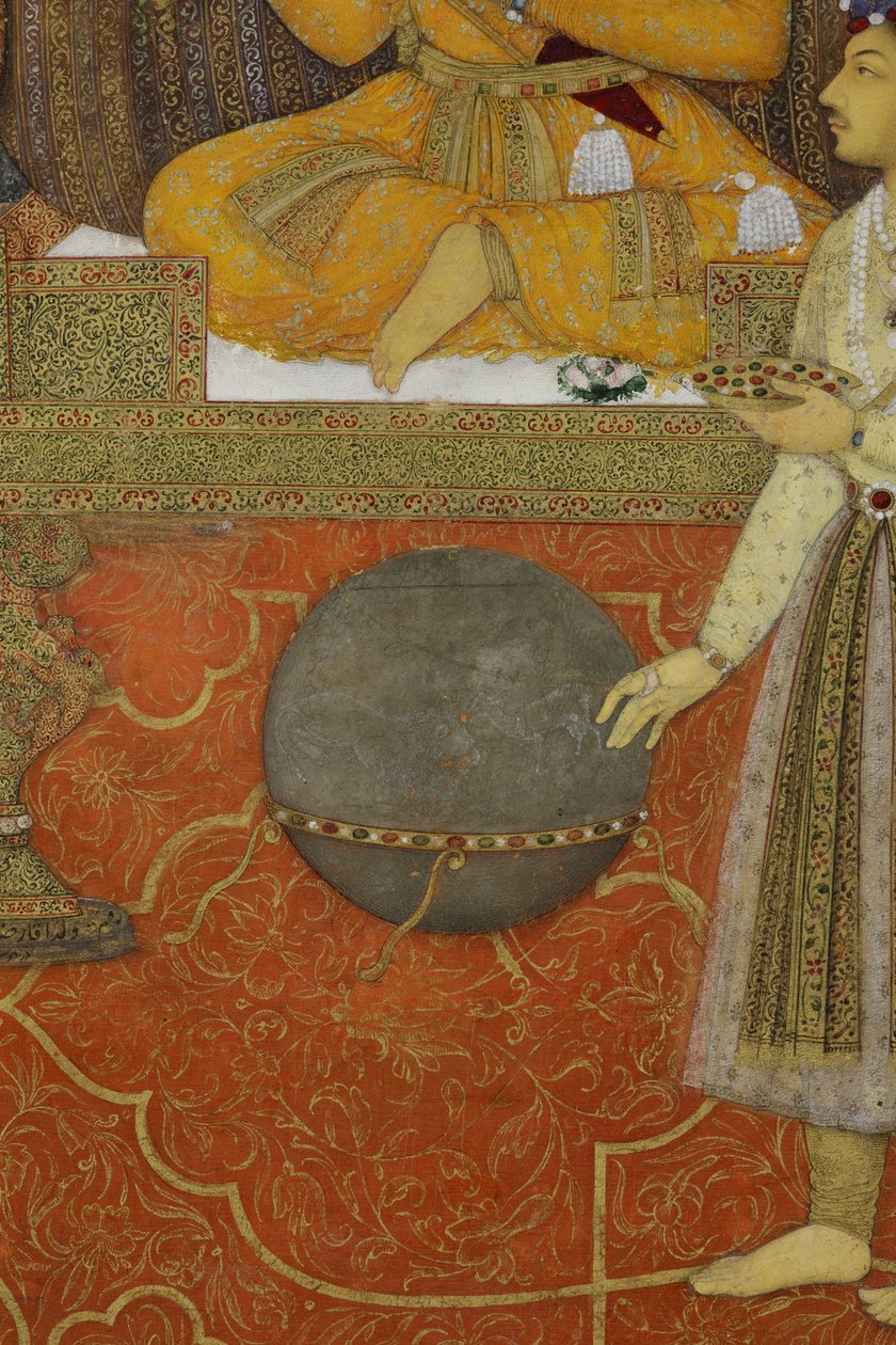 (detail) uit De Keizer Shah Jahan op de Pauwentroon, 1640 door son of Aqa Riza Abid