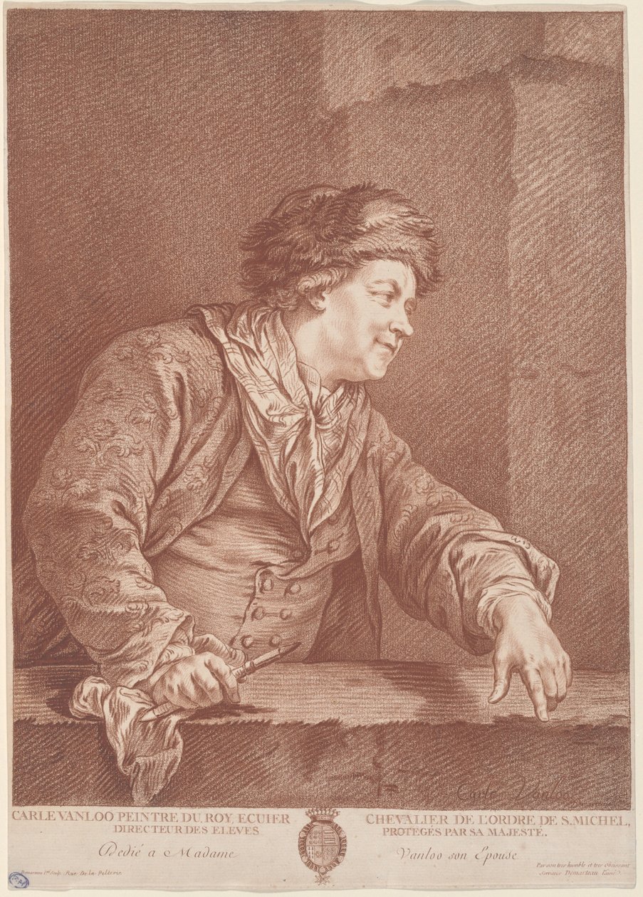 Carle Van Loo door the Elder Gilles Demarteau after Carle Van Loo