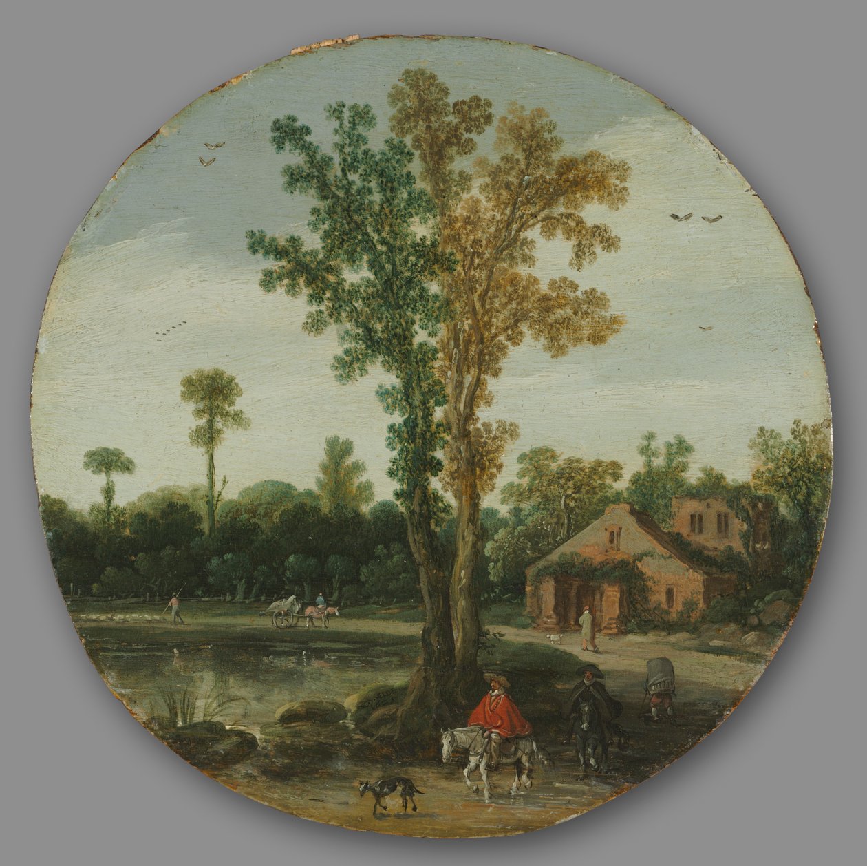Reizigers bij een meer, 1625 door van de Velde Esaias