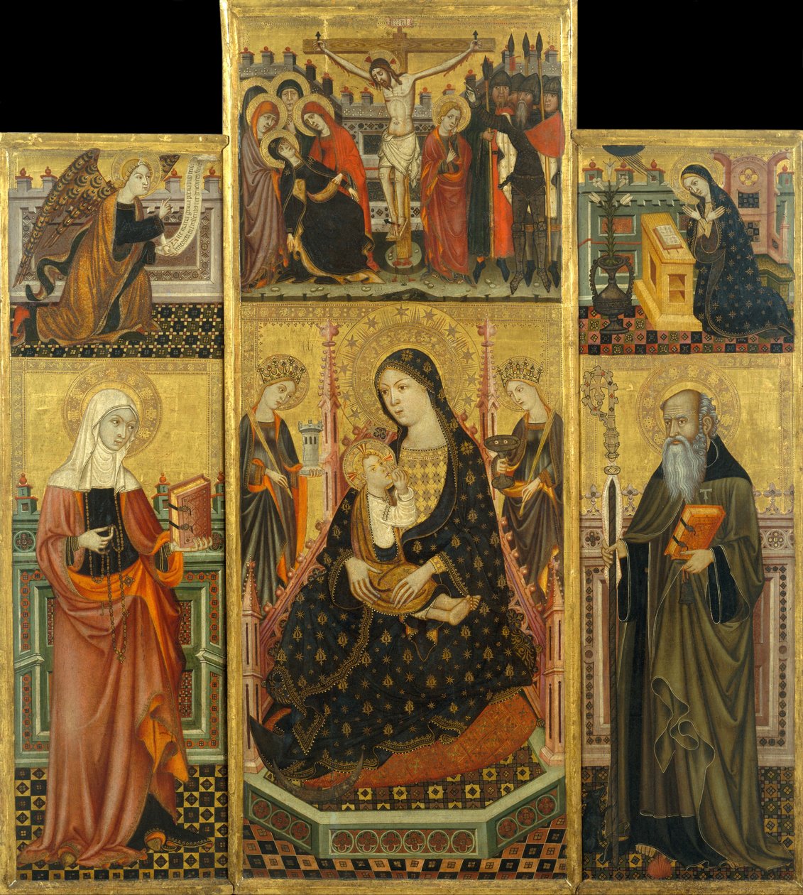 Altaarstuk van de Maagd die het Kind voedt, Sint-Clara en Sint-Antonius de Abt door Llorenç Saragossà