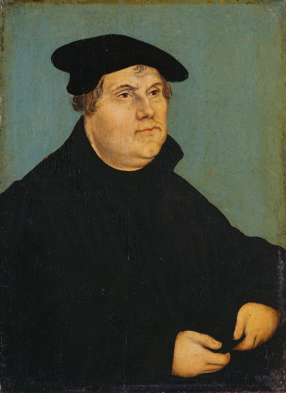 Portret van Martin Luther door workshop of Lucas Cranach the Elder