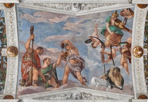 Bacchus leert de herders druiven te gebruiken door Veronese