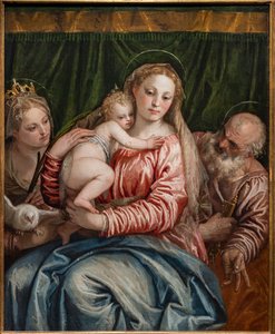 Madonna en Kind Jezus tussen St. Catharina van Alexandrië en Petrus (detail) door (1528 88) Veronese