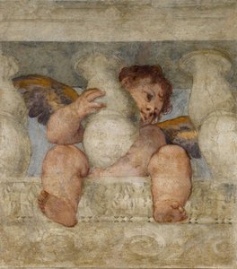 Engel zittend op een balustrade door Veronese