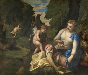 Venus rouwt om Adonis door Veronese