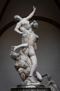 De verkrachting van Proserpina, renaissancebeeldhouwwerk door Giambologna, Florence, Italië door (1529 1608) Giambologna