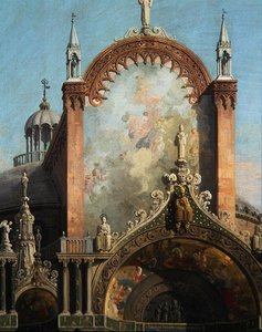 Detail van Capriccio van een Kerk