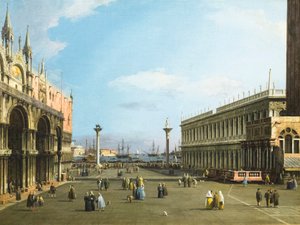 Venetië, de piazzetta met de bibliotheek van San Marco