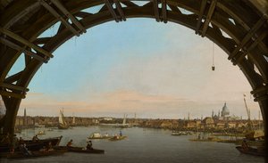Londen, een uitzicht op de stad van onder de Westminsterbrug