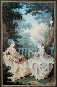 Madame de Breget en Madame de Cassine door Carmontelle