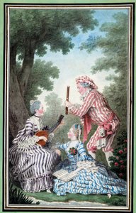 Madame de Meaux, Mademoiselle de Meaux en Monsieur de Saint Quentin herhalen een komische opera door Carmontelle