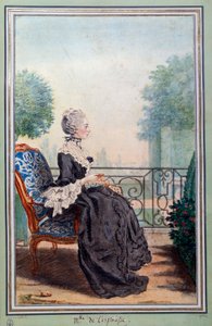 Portret van Julie de Lespinasse, vrouw van brieven door Carmontelle