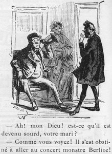Cartoon over het werk van Hector Berlioz (1803-1869) ontworpen door Nadar in 1856 voor het Journal pour rire door Nadar