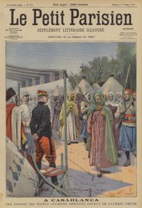 Gijzelaars van Onderworpen Marokkaanse Stammen die Voorbij Generaal Drude Marcheren in Casablanca door (after) Carrey