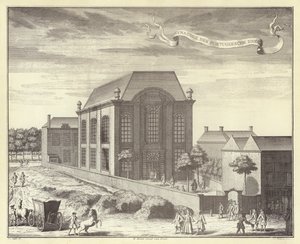 De Portugese Synagoge, Amsterdam door (after) Dutch School