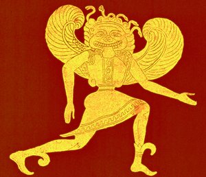 Etruskische gorgon, uit het Campana Museum, illustratie uit 