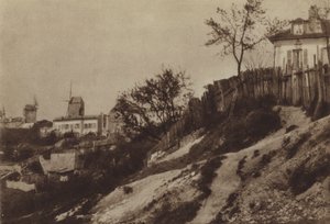 De tuinen van Montmartre met de molen le Blute-fin rond 1860 door (after) French Photographer