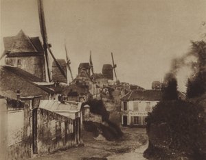 De molens in Montmartre in 1845 door (after) French Photographer