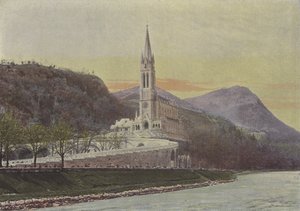 Lourdes, De Basiliek door (after) French Photographer