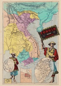 Kaart van Tonkin, Annam, Cochinchine door (after) French School