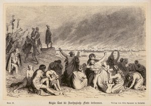 Scipio Africanus verbrandt de Carthaagse vloot door (after) German School