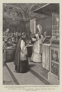 De bedevaart van de Katholieke Vereniging, bijwonen van de privé-mis van de paus door (after) Italian School