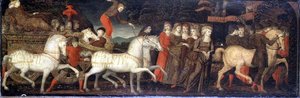 Een triomfantelijke processie - cassone paneel