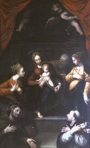Madonna en Kind met St. Jozef en andere heiligen